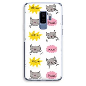 CaseCompany Meow: Samsung Galaxy S9 Plus Transparant Hoesje