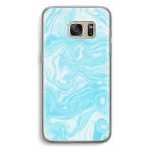 CaseCompany Waterverf blauw: Samsung Galaxy S7 Transparant Hoesje