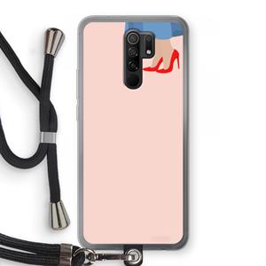 CaseCompany High heels: Xiaomi Redmi 9 Transparant Hoesje met koord