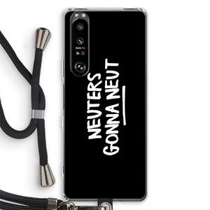 CaseCompany Neuters (zwart): Sony Xperia 1 III Transparant Hoesje met koord