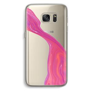 CaseCompany Paarse stroom: Samsung Galaxy S7 Transparant Hoesje