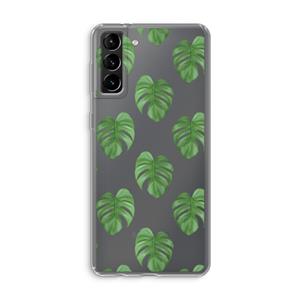 CaseCompany Monstera leaves: Samsung Galaxy S21 Plus Transparant Hoesje