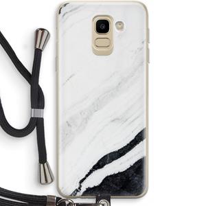 CaseCompany Elegante marmer: Samsung Galaxy J6 (2018) Transparant Hoesje met koord