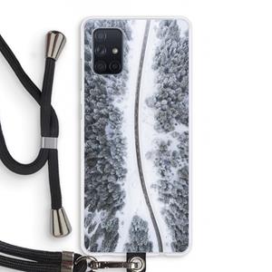 CaseCompany Snøfall: Samsung Galaxy A71 Transparant Hoesje met koord