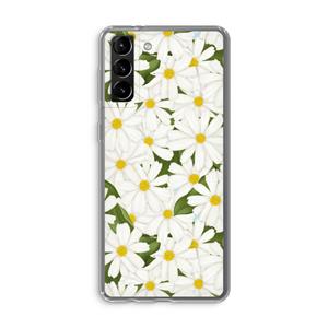 CaseCompany Summer Daisies: Samsung Galaxy S21 Plus Transparant Hoesje