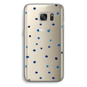 CaseCompany Blauwe stippen: Samsung Galaxy S7 Transparant Hoesje