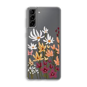 CaseCompany Painted wildflowers: Samsung Galaxy S21 Plus Transparant Hoesje