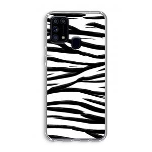 CaseCompany Zebra pattern: Samsung Galaxy M31 Transparant Hoesje