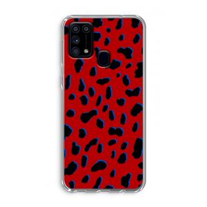 CaseCompany Red Leopard: Samsung Galaxy M31 Transparant Hoesje