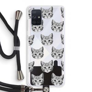 CaseCompany Kitten: Samsung Galaxy A71 Transparant Hoesje met koord