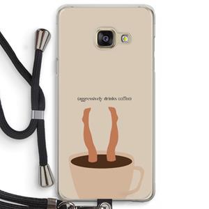 CaseCompany Aggressively drinks coffee: Samsung Galaxy A3 (2016) Transparant Hoesje met koord