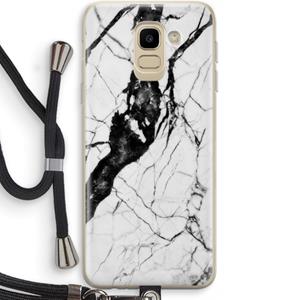 CaseCompany Witte marmer 2: Samsung Galaxy J6 (2018) Transparant Hoesje met koord