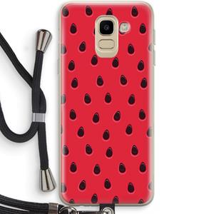 CaseCompany Watermelon: Samsung Galaxy J6 (2018) Transparant Hoesje met koord