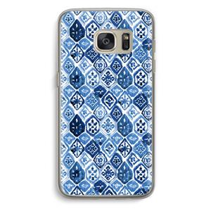 CaseCompany Blauw motief: Samsung Galaxy S7 Transparant Hoesje