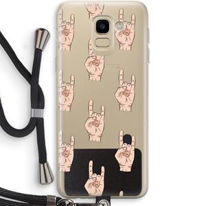 CaseCompany Rock: Samsung Galaxy J6 (2018) Transparant Hoesje met koord