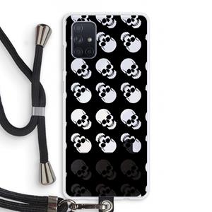 CaseCompany Musketon Skulls: Samsung Galaxy A71 Transparant Hoesje met koord