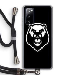 CaseCompany Angry Bear (black): Samsung Galaxy S20 FE / S20 FE 5G Transparant Hoesje met koord