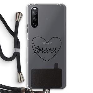 CaseCompany Forever heart black: Sony Sony Xperia 10 III Transparant Hoesje met koord