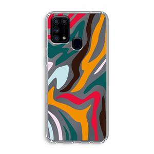 CaseCompany Colored Zebra: Samsung Galaxy M31 Transparant Hoesje