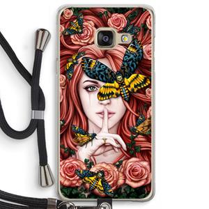 CaseCompany Lady Moth: Samsung Galaxy A3 (2016) Transparant Hoesje met koord