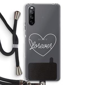 CaseCompany Forever heart pastel: Sony Sony Xperia 10 III Transparant Hoesje met koord