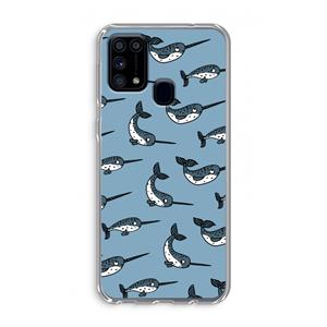 CaseCompany Narwhal: Samsung Galaxy M31 Transparant Hoesje
