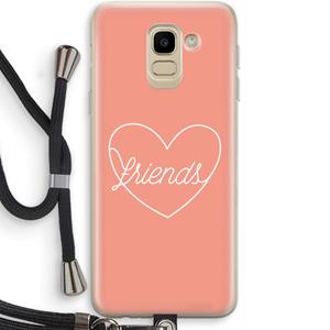 CaseCompany Friends heart: Samsung Galaxy J6 (2018) Transparant Hoesje met koord