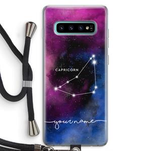 CaseCompany Sterrenbeeld - Donker: Samsung Galaxy S10 Plus Transparant Hoesje met koord