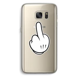 CaseCompany Middle finger white: Samsung Galaxy S7 Transparant Hoesje