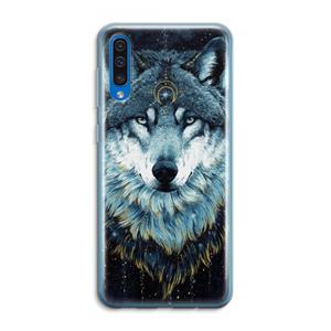 CaseCompany Darkness Wolf: Samsung Galaxy A50 Transparant Hoesje