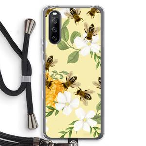 CaseCompany No flowers without bees: Sony Sony Xperia 10 III Transparant Hoesje met koord