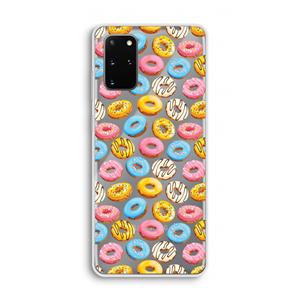 CaseCompany Pink donuts: Samsung Galaxy S20 Plus Transparant Hoesje