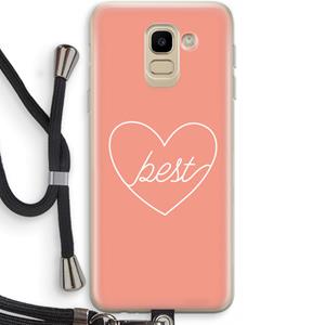 CaseCompany Best heart: Samsung Galaxy J6 (2018) Transparant Hoesje met koord