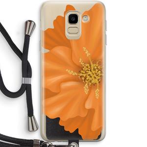 CaseCompany Orange Ellila flower: Samsung Galaxy J6 (2018) Transparant Hoesje met koord
