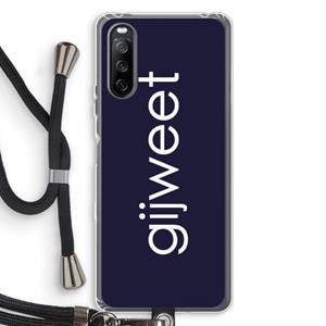 CaseCompany Gijweet: Sony Sony Xperia 10 III Transparant Hoesje met koord