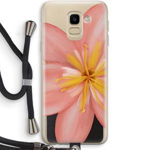 CaseCompany Pink Ellila Flower: Samsung Galaxy J6 (2018) Transparant Hoesje met koord