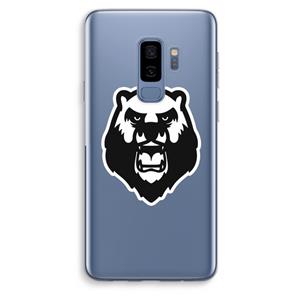 CaseCompany Angry Bear (white): Samsung Galaxy S9 Plus Transparant Hoesje