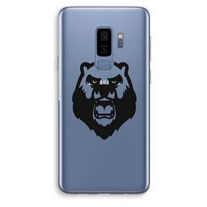 CaseCompany Angry Bear (black): Samsung Galaxy S9 Plus Transparant Hoesje