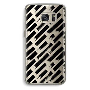 CaseCompany Zwarte vegen: Samsung Galaxy S7 Transparant Hoesje