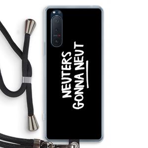 CaseCompany Neuters (zwart): Sony Xperia 5 II Transparant Hoesje met koord