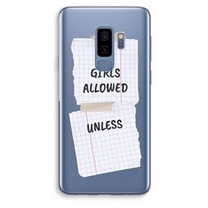 CaseCompany No Girls Allowed Unless: Samsung Galaxy S9 Plus Transparant Hoesje