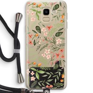 CaseCompany Sweet little flowers: Samsung Galaxy J6 (2018) Transparant Hoesje met koord