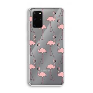 CaseCompany Anything Flamingoes: Samsung Galaxy S20 Plus Transparant Hoesje