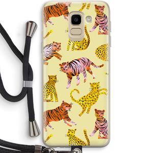 CaseCompany Cute Tigers and Leopards: Samsung Galaxy J6 (2018) Transparant Hoesje met koord
