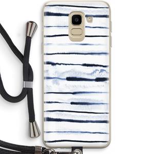 CaseCompany Ink Stripes: Samsung Galaxy J6 (2018) Transparant Hoesje met koord