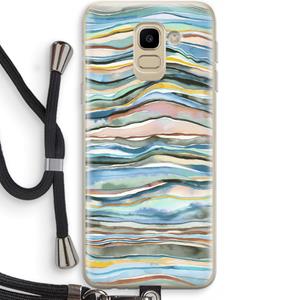 CaseCompany Watercolor Agate: Samsung Galaxy J6 (2018) Transparant Hoesje met koord