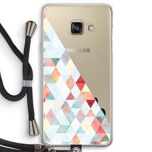 CaseCompany Gekleurde driehoekjes pastel: Samsung Galaxy A3 (2016) Transparant Hoesje met koord