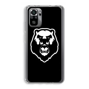 CaseCompany Angry Bear (black): Xiaomi Redmi Note 10S Transparant Hoesje