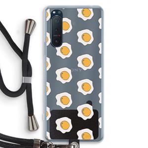 CaseCompany Bacon to my eggs #1: Sony Xperia 5 II Transparant Hoesje met koord