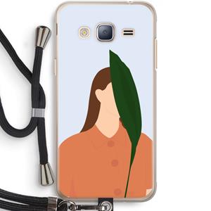 CaseCompany Leaf: Samsung Galaxy J3 (2016) Transparant Hoesje met koord